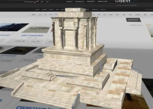 Temple Building Sphere Roof 3d model