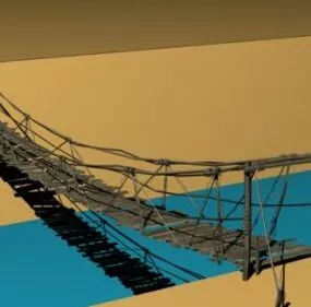Hanging Wood Bridge 3d model