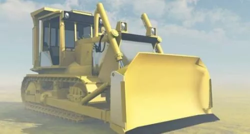 Yellow Bulldozer 3d model