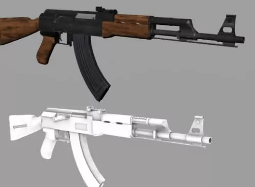 Highpoly Ak-47 Gun 3d model Highpoly Ak-47 Gun 3d model