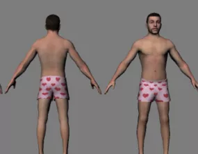 A Man In His Underwear 3d model
