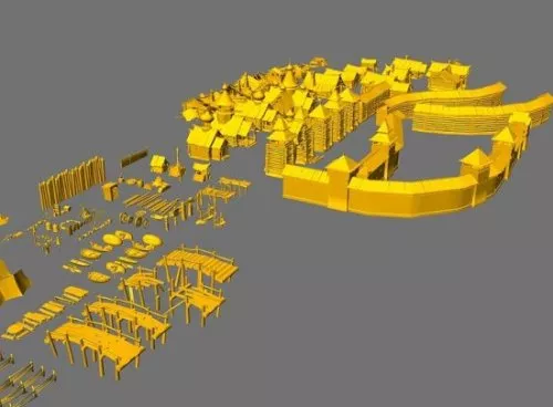 Wood Fortress 3d model Wood Fortress 3d model
