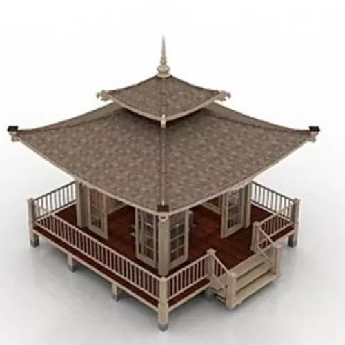 Pavilion Building Round Shape 3d model