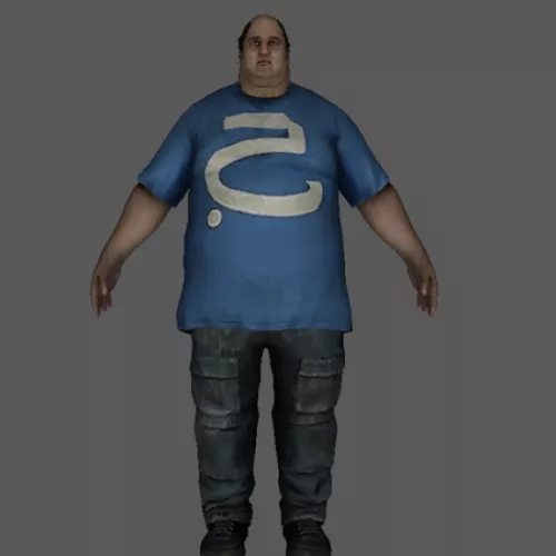 Obese Fat Male Character 3d model Obese Fat Male Character 3d model