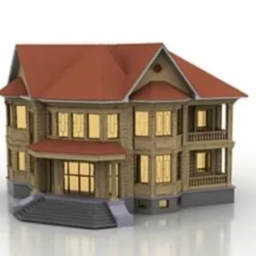Villa House Building 3d model
