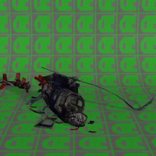 Helicopter Crashed 3d model Helicopter Crashed 3d model