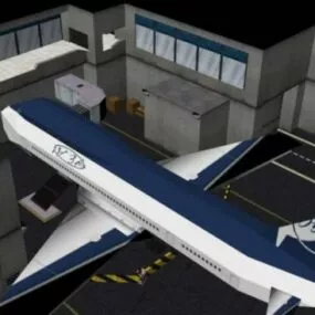 Airplane Factory Building 3d model