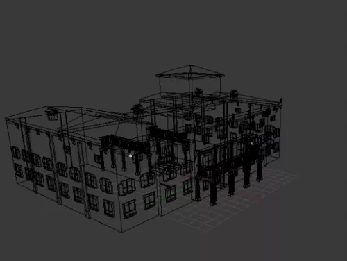 Large Mansion With Garden 3d model