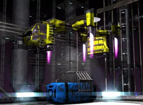 Movable Wheels Crane 3d model