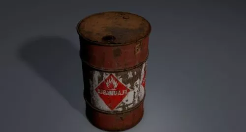 Basement With Barrel And Crate 3d model