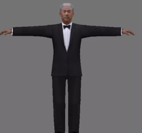 Morgan Freeman Smoking Suit 3d model Morgan Freeman Smoking Suit 3d model