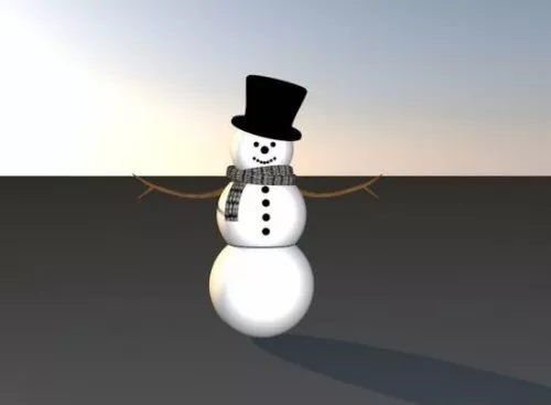 Christmas Character Snowman With Hat 3d model