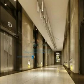 Luxury Hotel Corridor 3d model