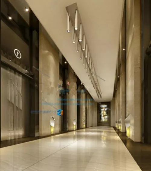 Futuristic Corridor On Space Station 3d model