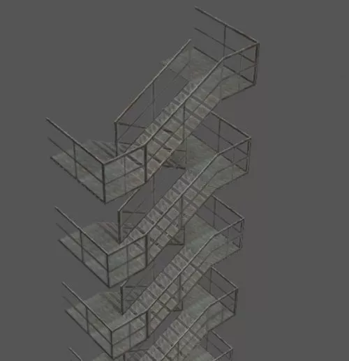 Curved Spiral Handrails 3d model