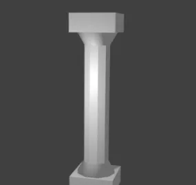 White Column Roman  Building 3d model