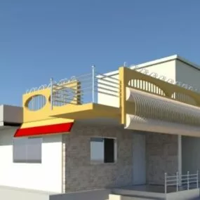 Small Shophouse Design 3d model