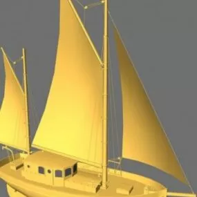 Cutter – Classic Motosailer 3d model