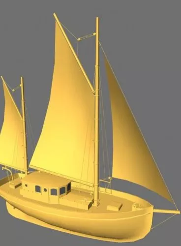 Cutter – Classic Motosailer 3d model Cutter – Classic Motosailer 3d model