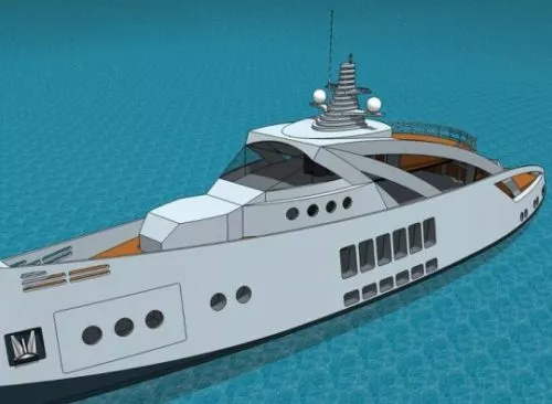 Super Yacht Trimaran 3d model