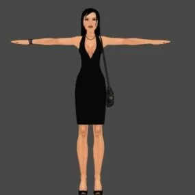 Lara Evening Dress 3d model