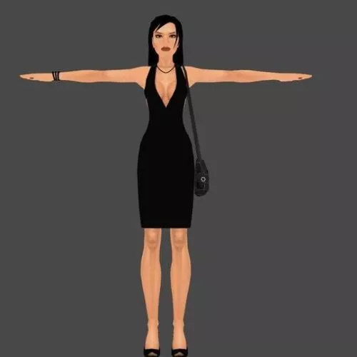 Lara Evening Dress 3d model Lara Evening Dress 3d model