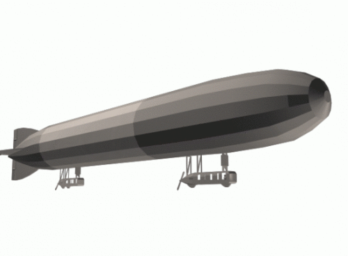 Flying Zeppelin Airship 3d model