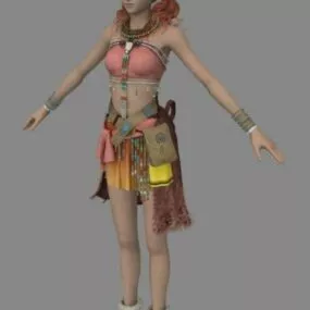 Vanille Final Fantasy Character 3d model