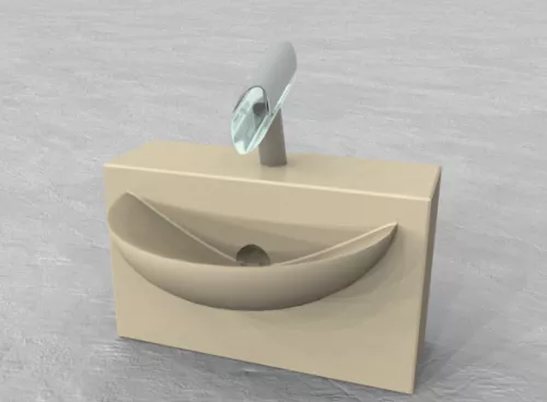 Bathroom Sink Marble Counter Top 3d model