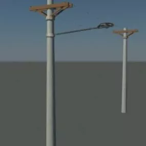 Pole Street Light Scene 3d model