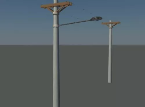 Pole Street Light Scene 3d model Pole Street Light Scene 3d model