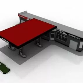 Gas Station Building 3d model