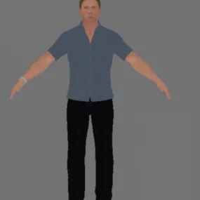 007 Daniel Craig Blue Shirt 3d model