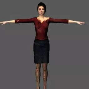 Female_survivor 3d model
