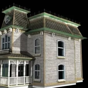 Western Bates House Building 3d model