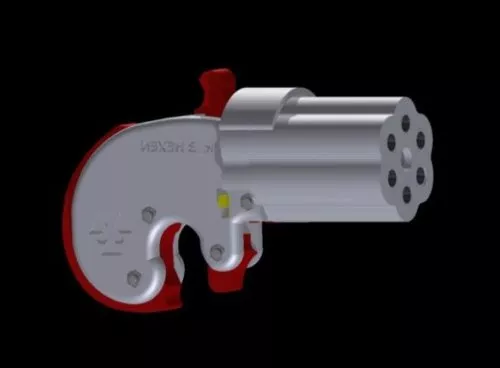 Derringer Pepperbox Gun 3d model Derringer Pepperbox Gun 3d model