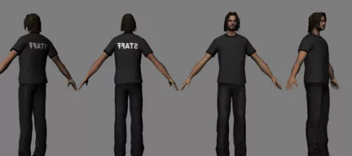 Slim Long Haired Guy 3d model Slim Long Haired Guy 3d model