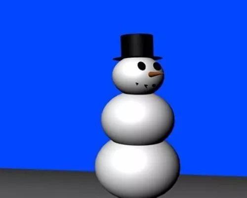 Cute Cartoon Snowman 3d model