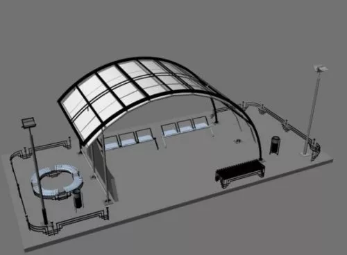 Bus Stop Building 3d model Bus Stop Building 3d model