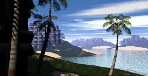 Sea Island Scene 3d model