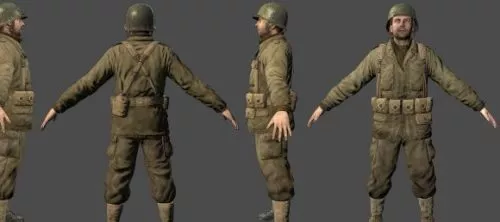Allied Soldier 3d model Allied Soldier 3d model
