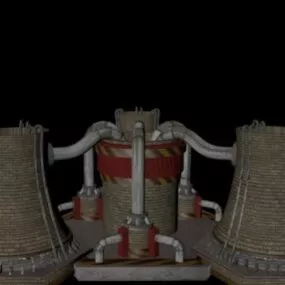 Nuclear Reactor Building 3d model