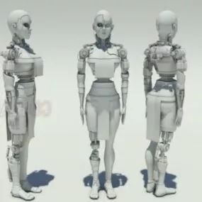 Cyborg Female Robot 3d model