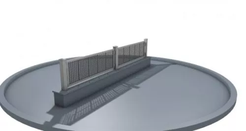 Fence Glass With Handrail 3d model