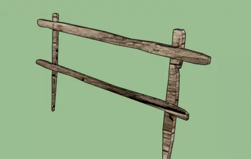 Wrought Iron Fence Retro Style 3d model