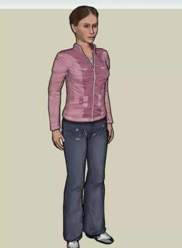 Lady Girl With Silver Earrings 3d model