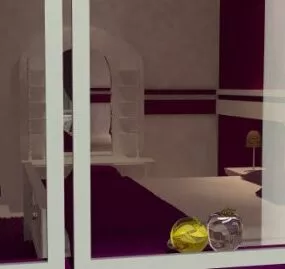 Warm Bedroom House Interior Scene 3d model