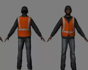 Road Worker Character 3d model