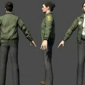 Sheriff Sarah Breaker Character 3d model