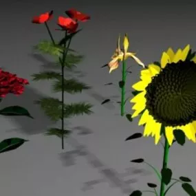 Lowpoly Flowers 3d model